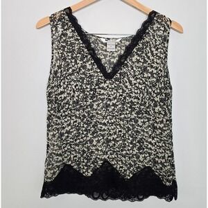 Vintage Nygard Womens Silk Lace Y2K Babydoll Tank Top Size M Romantic Soft Goth